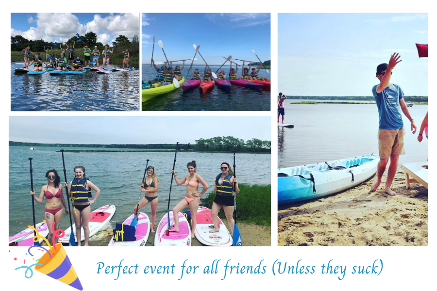 Our kayak and paddleboard tours are the perfect event for bachelor and bachelorette parties looking for a little adventure before their wedding