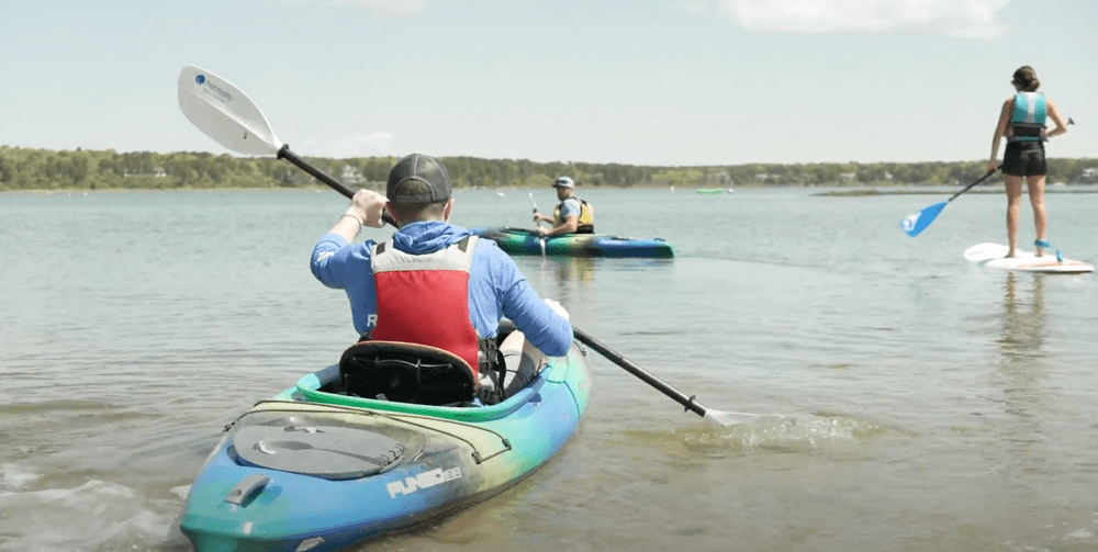 Kayak and stand up paddleboard rentals on Mashpee Popponesset Bay with RideAway Adventures