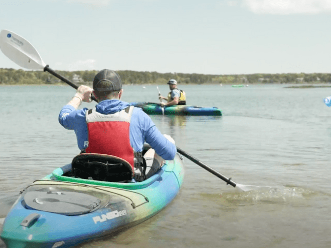 Kayak and stand up paddleboard rentals on Mashpee Popponesset Bay with RideAway Adventures