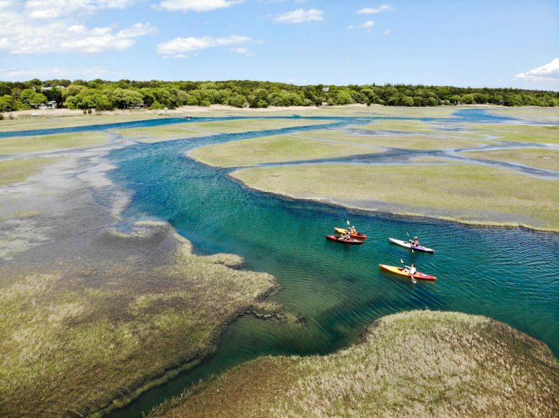 created by dji camera View wildlife and beautiful landscapes aboard a kayak or paddle board at RideAway Adventures Sandwich Great Marsh location.
