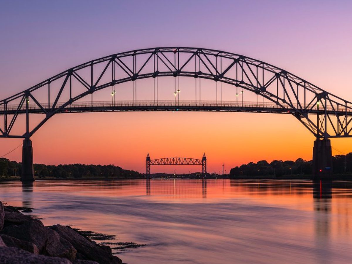 See the beautiful sunset over the Cape Cod Canal by bike with rentals from RideAway Adventures