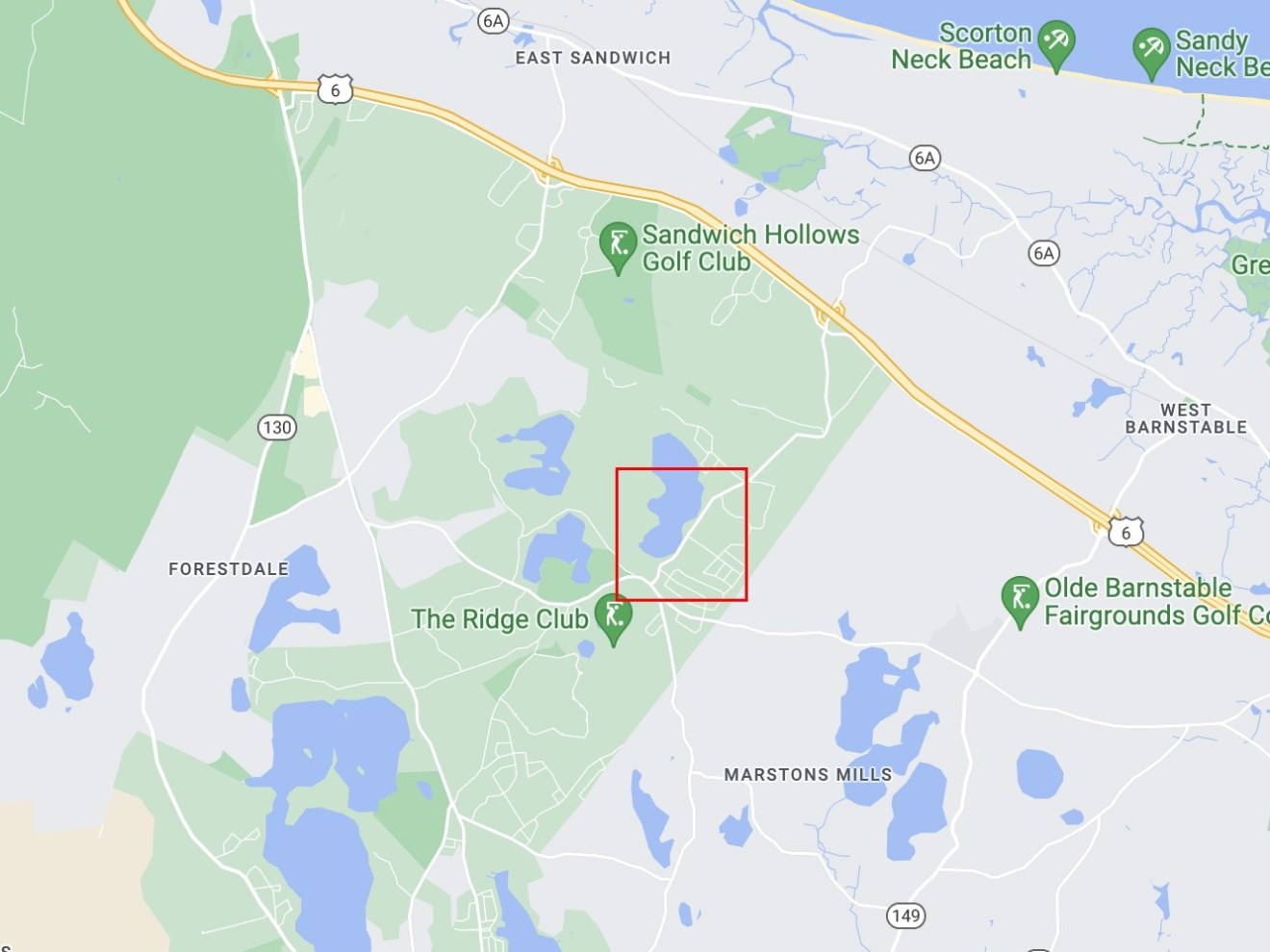 A map of Lawrence Pond