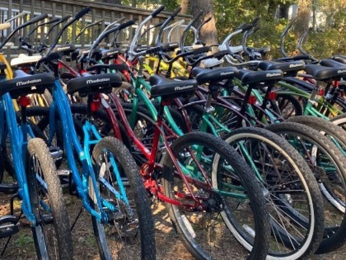 Different colored bike rentals from RideAway Adventures