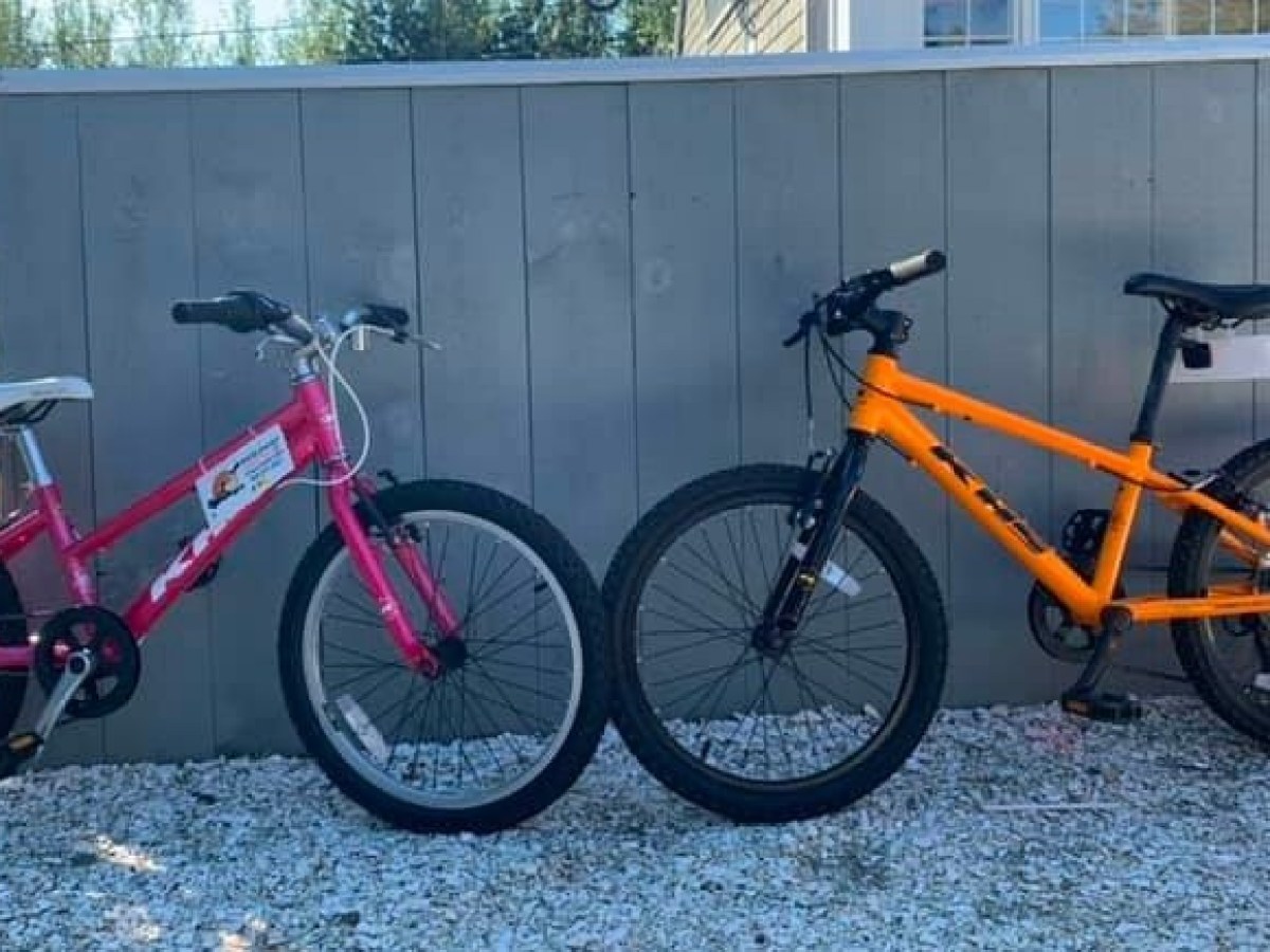 A pink and orange bike rental from RideAway Adventures