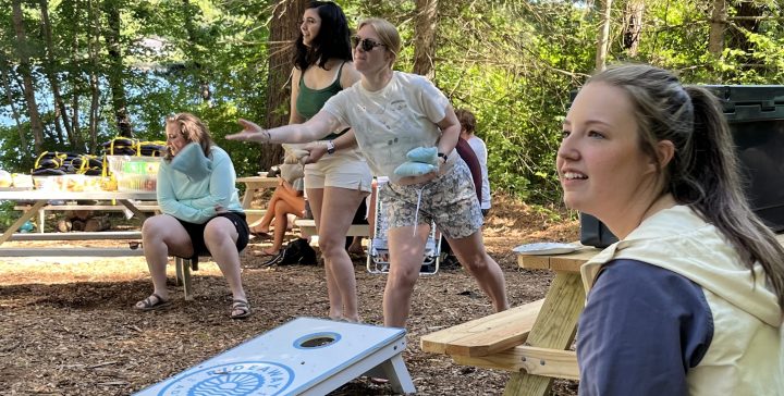 RideAway Adventures hosted Snowy Owl Coffee Roasters employees for a day at Lawrence Pond on kayaks and standup paddle boards